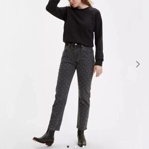 Women's Levi Black Embellished Jeans